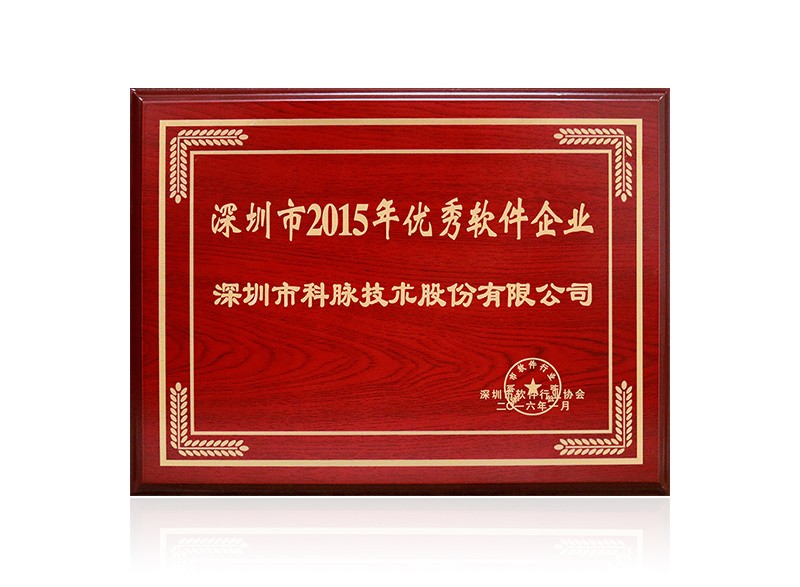 深圳市2015年優(yōu)秀軟件企業(yè)